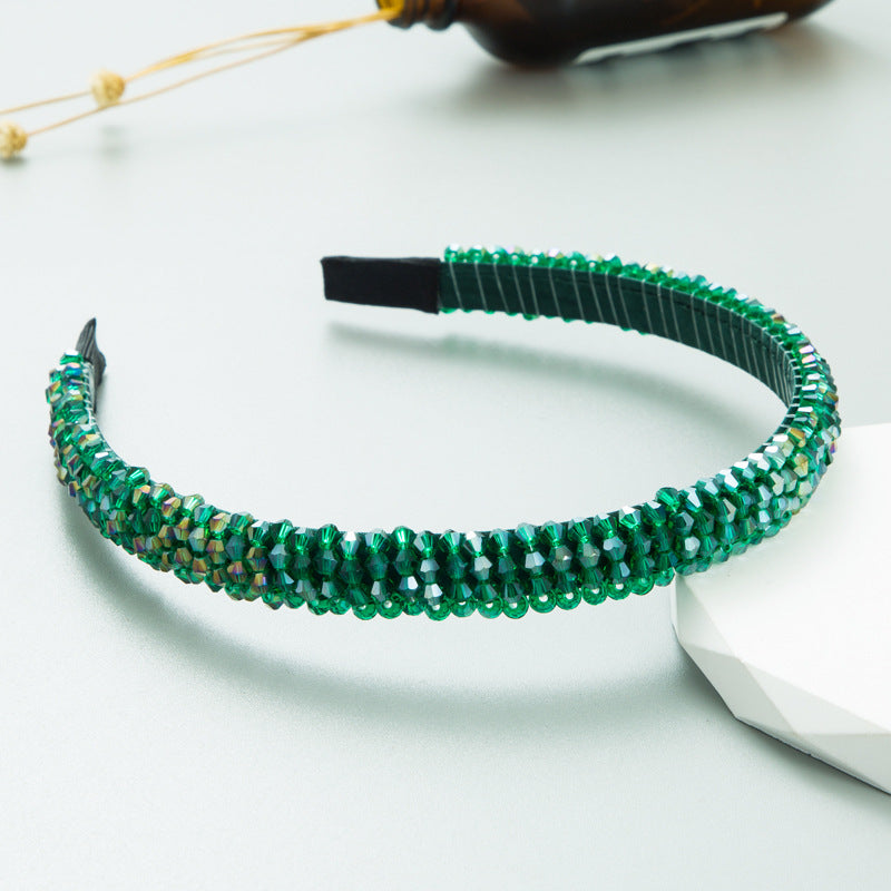 Fish Line Braided String Crystal Hair Band Korean Temperament Senior Sense Wash Face Headband - Korvel