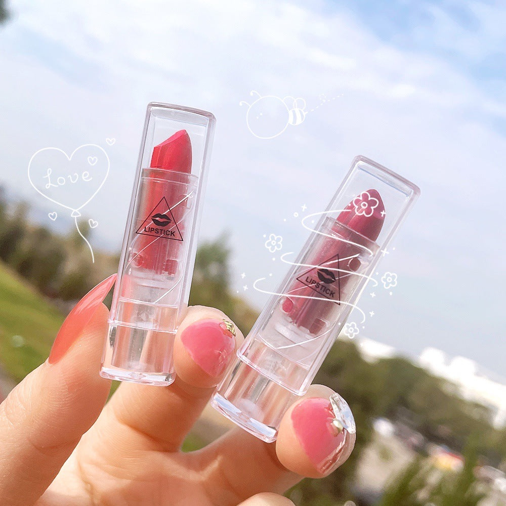 Transparent Shell Lipstick Matte Peach Pink Student Model Plain White Lipstick Sample Lipstick - Korvel