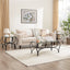 Conjunto de Mesa de Café Elegante de 3 Piezas con Vidrio Templado