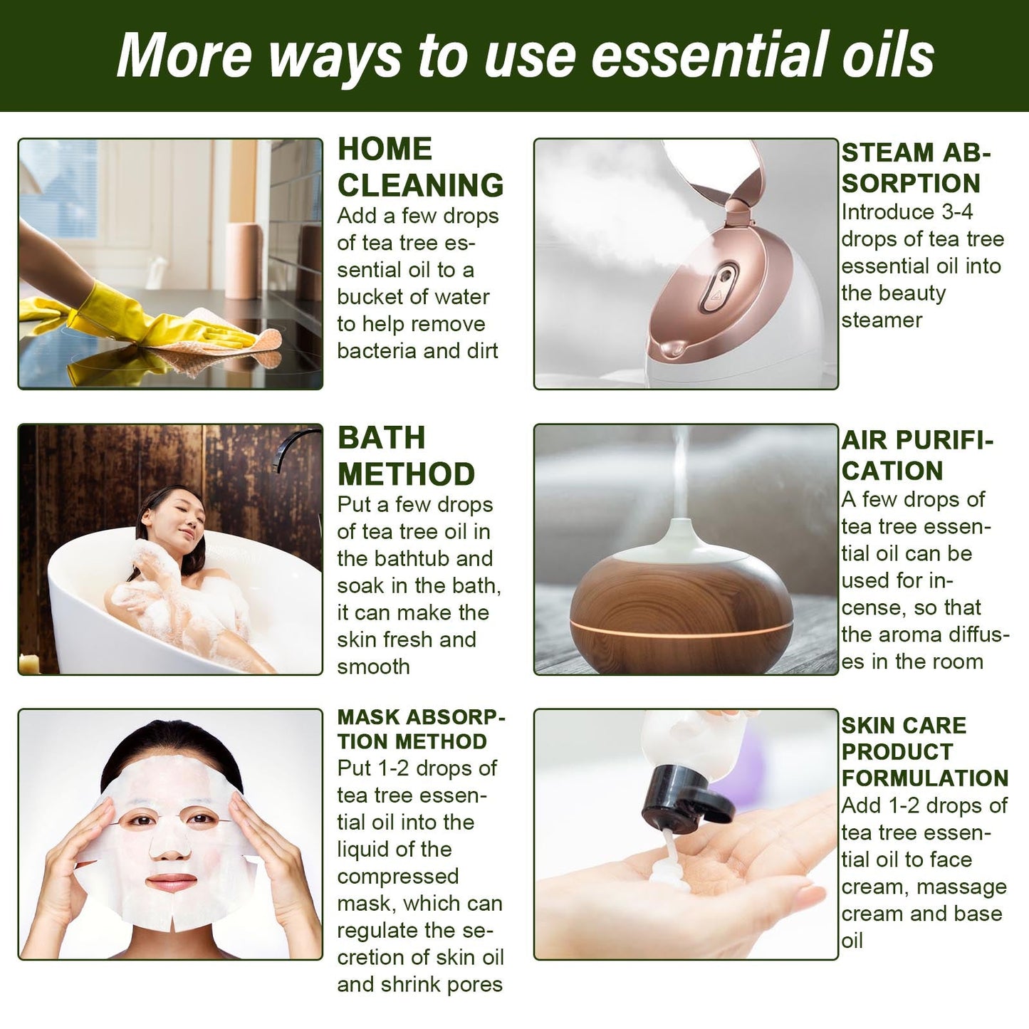 Tea Tree Essential Oil, Repair Acne Pore Shrinkage Hydrating Face Care Essential Oil - Korvel