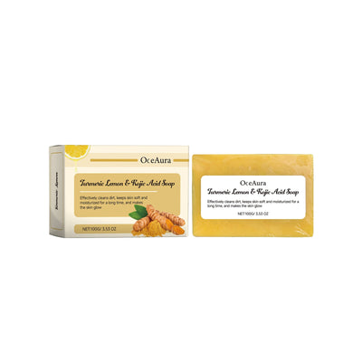 Turmeric Lemon Kojic Acid Soap Gently Cleanses And Moisturizes Skin, Body Cleansing And Refreshing Bath Soap - Korvel