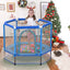 55'' Toddlers Trampoline with Safety Enclosure Net and Balls, Indoor Outdoor Mini Trampoline for Kids - Korvel