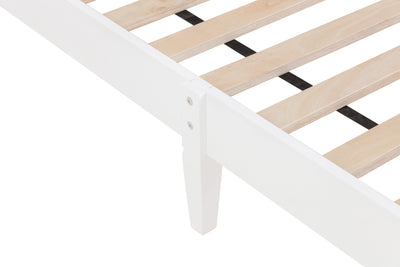 Elegant Twin Bed with Button-Decorated Headboard in White