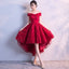 Elegant Off-Shoulder Bridesmaid Dress in Wine Red