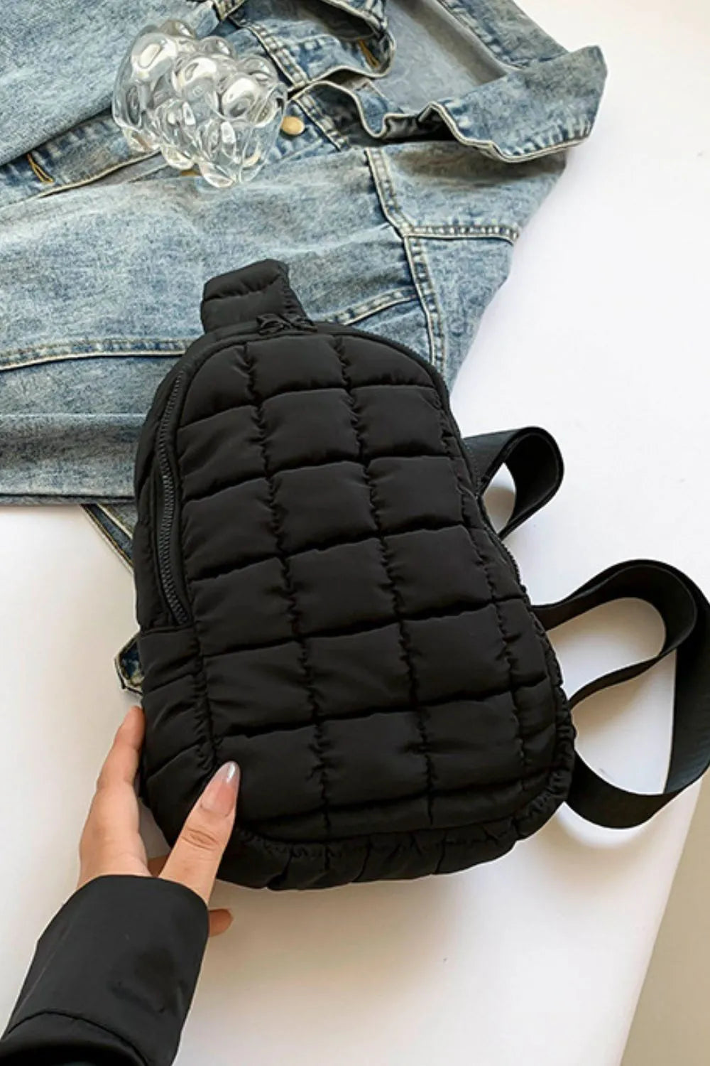 Quilted Nylon Crossbody  Bag - Korvel