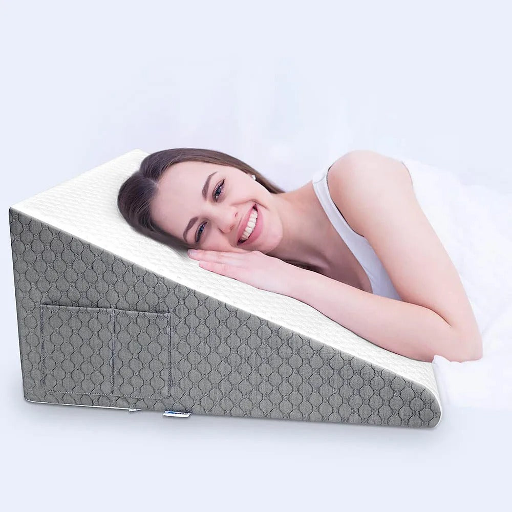 Triangle sponge cushion, headboard pillow, elderly care sofa backrest cushion, waist protection, half lying, half lying, sloping pillow - Korvel