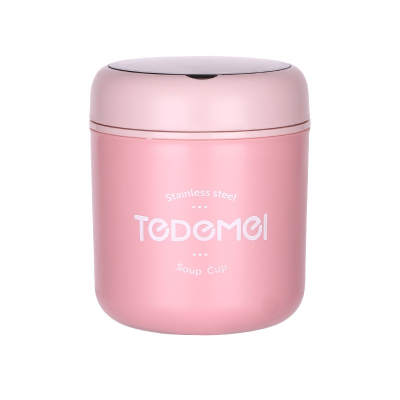 Japanese style simple sealed 304 stainless steel insulated breakfast cup with lid and spoon - Korvel