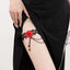 Elegant Red Rose Lace Leg Chain - Stylish Accessory