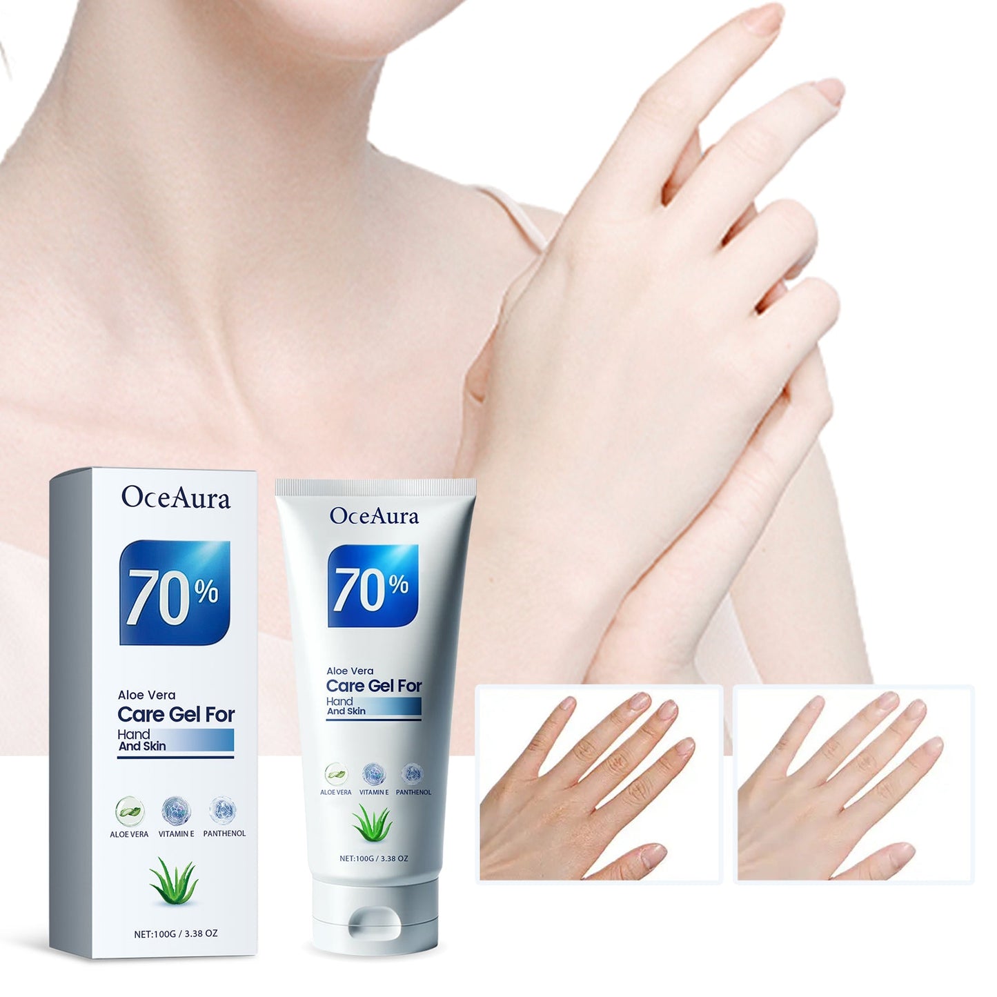 Aloe Vera Care Gel, Hydrating And Refreshing Moisturizing Cream Prevents Dryness And Cracks To Repair Hand Skin - Korvel