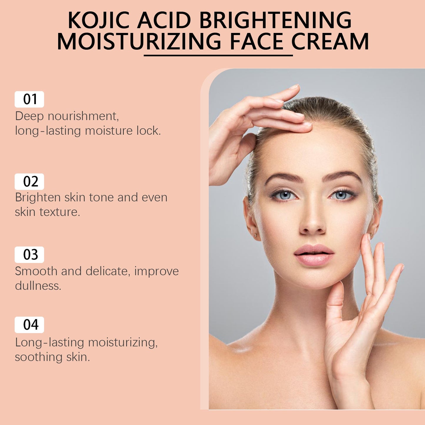 Moisturizing Moisturizing Face Cream, Gentle Care Bright Moist Moisturizing Facial Skin Care Cream - Korvel