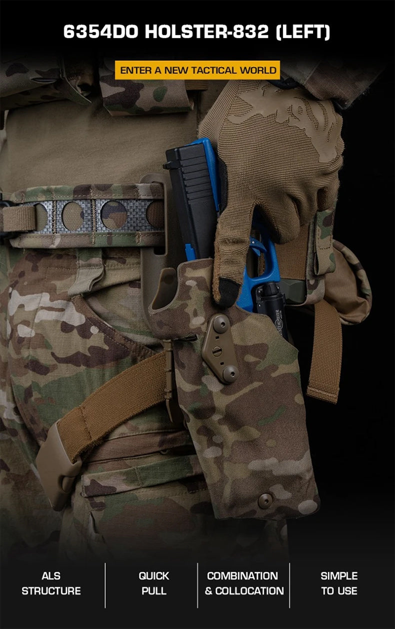 Holster tactique pour pistolet gauche 6354DO pour Glock 17