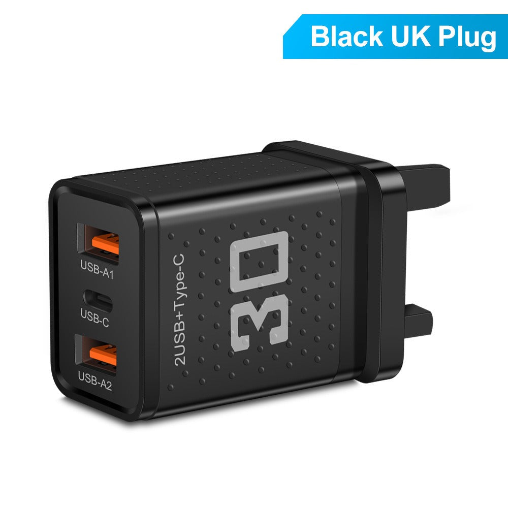 Mobile phone charger 2.4A PD+2 USB charging head Travel charging head - Korvel