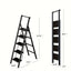 5-step ladder folding stool with anti slip wide pedals, lightweight and easy to carry handle folding ladder - Korvel