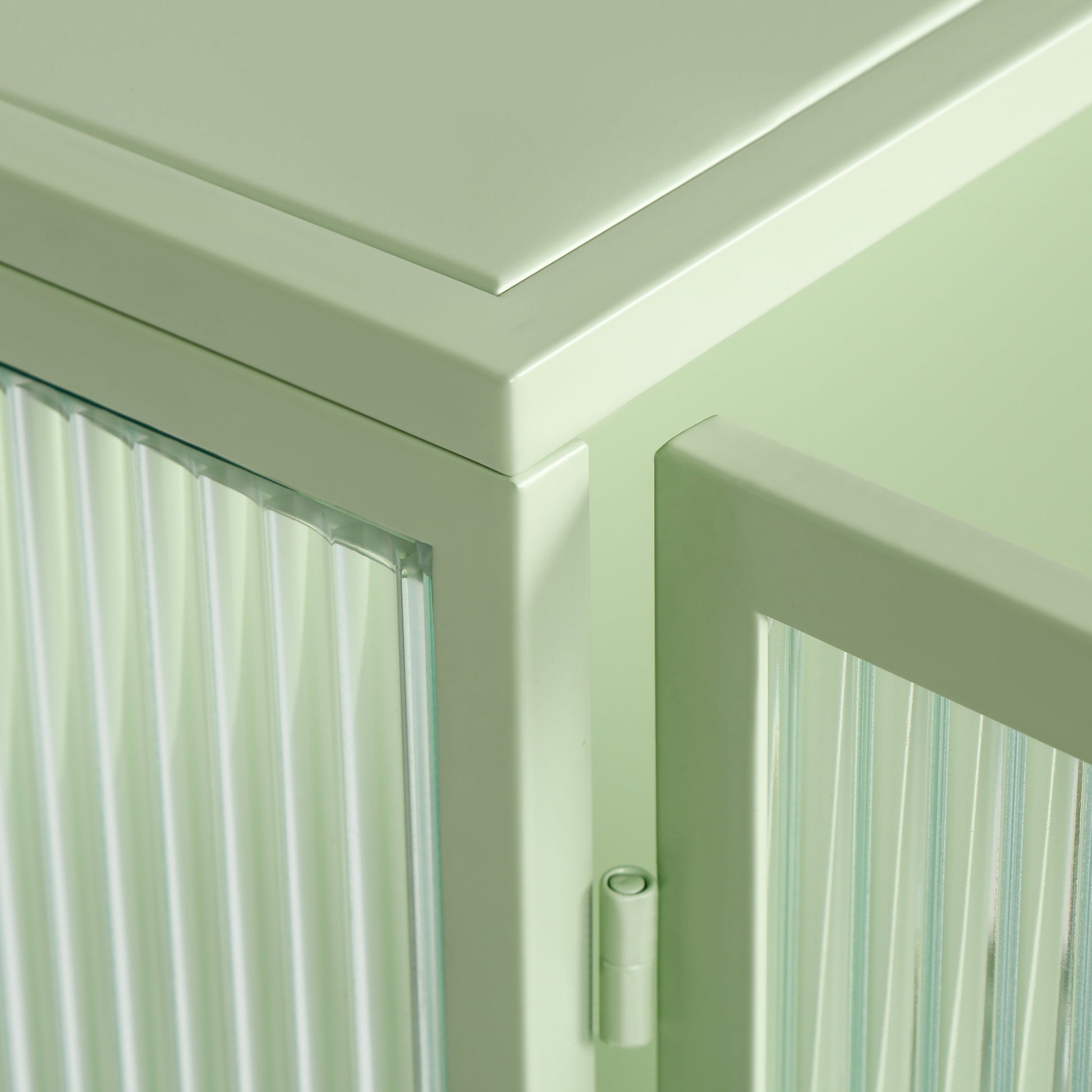 27.56"Glass Doors Modern Two-door Wall Cabinet with Featuring Three-tier Storage Mint Green - Korvel