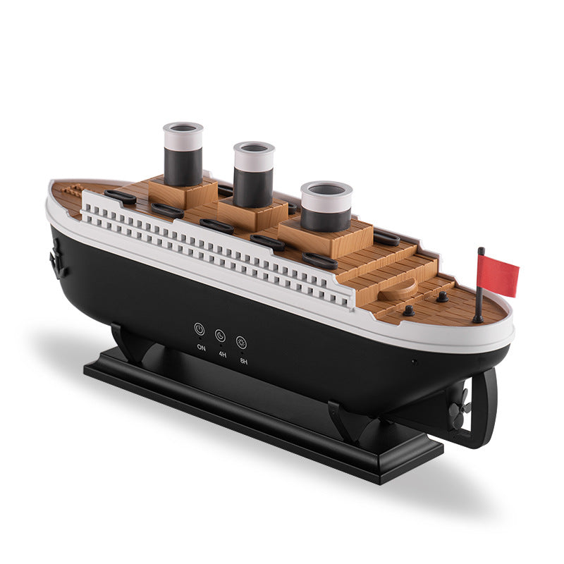 Titanic ship model humidifier (250ml), also an essential oil diffuser with jellyfish smoke ring spray for home aroma. - Korvel