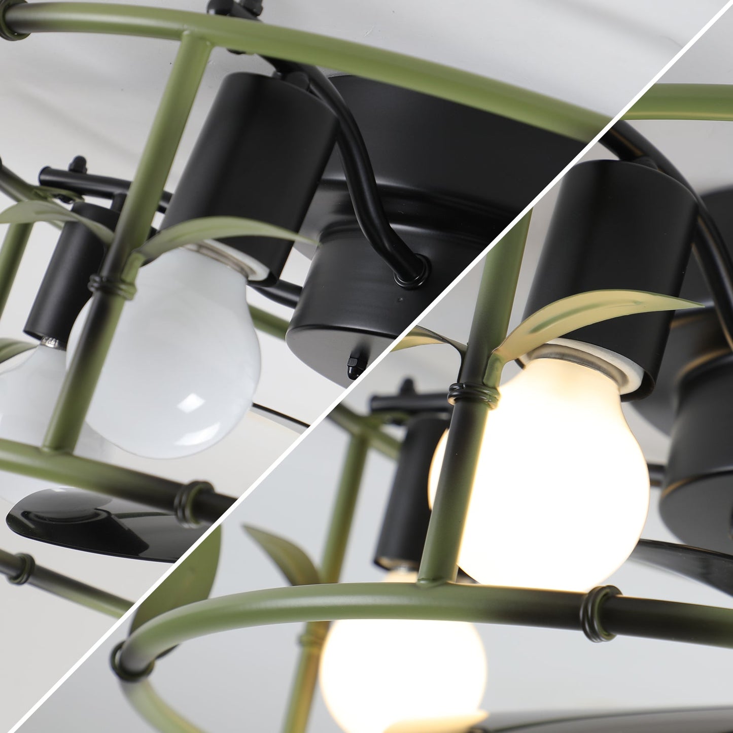 Modern Flush Mount Ceiling Fan with Lights and Remote Control