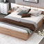 Queen Size Platform Bed with Headboard and Storage, Natural