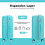 Expandable Hardshell Suitcase Double Spinner Wheels PP Luggage Sets Lightweight Durable 3-Piece Set (20/24/28) , Lake Blue - Korvel