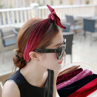 Fabric butterfly knot headband cute rabbit ear headdress headband and headband - Korvel