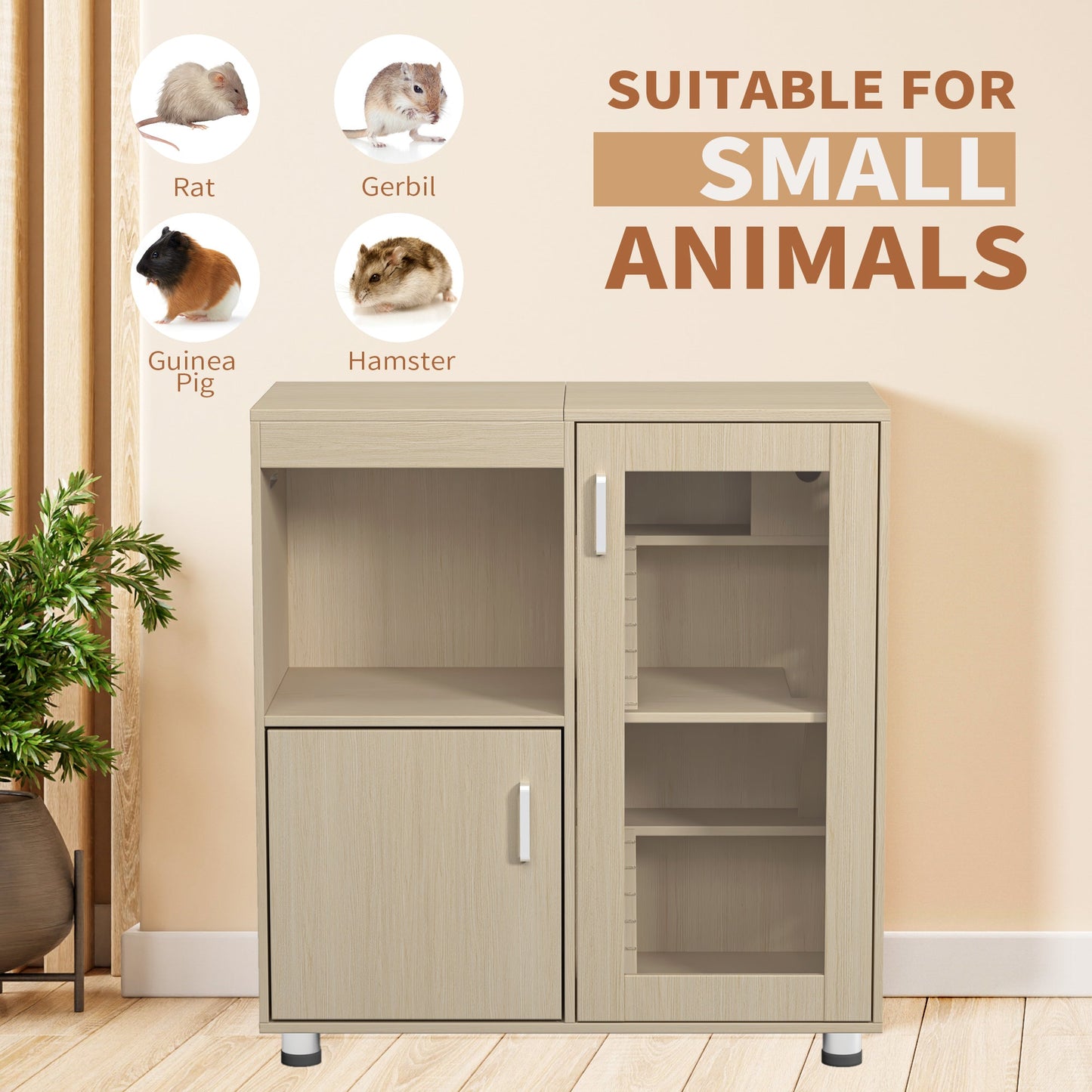 Premium 4-Tier Small Animal Cage with Storage and Openable Top