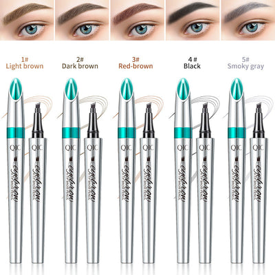 Imitation wild eyebrow waterproof and non smudging four claw forked liquid eyebrow pencil - Korvel