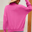 Solid Color Zipper Long Sleeve Pullover Sweatshirt for Women