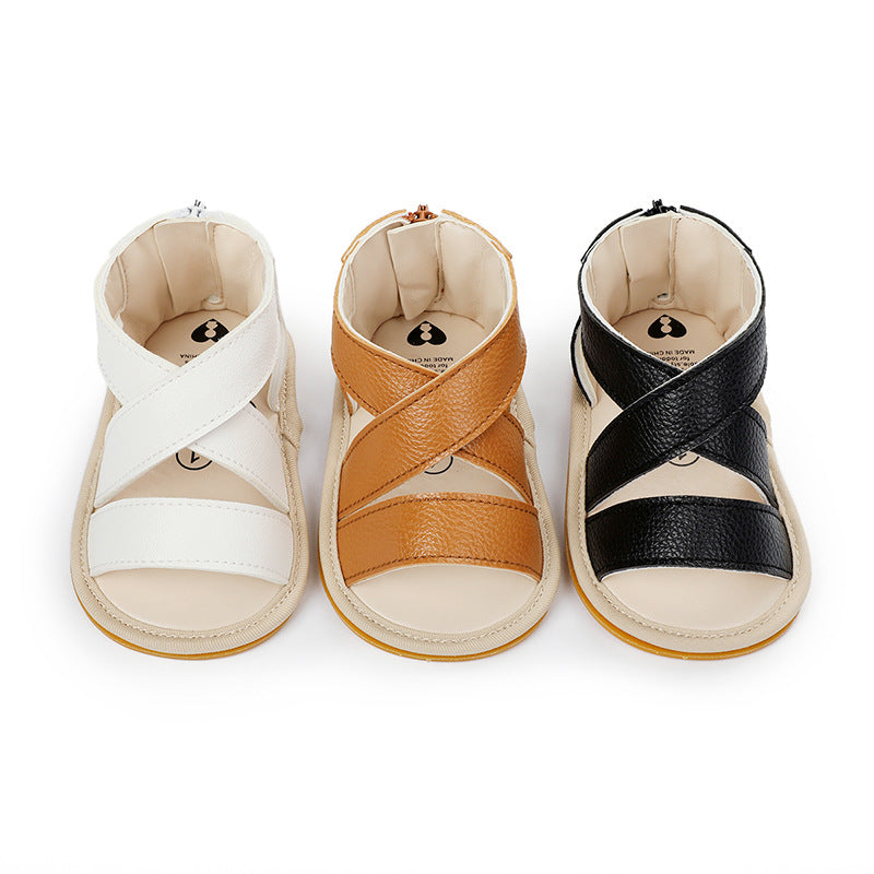 Baby Boy Summer Sandals Rubber Sole Breathable Toddler Shoes 0-3-6-9-12 Months Shoes - Korvel
