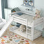 Twin over Twin Bunk Bed with Convertible Slide and Ladder   White - Korvel