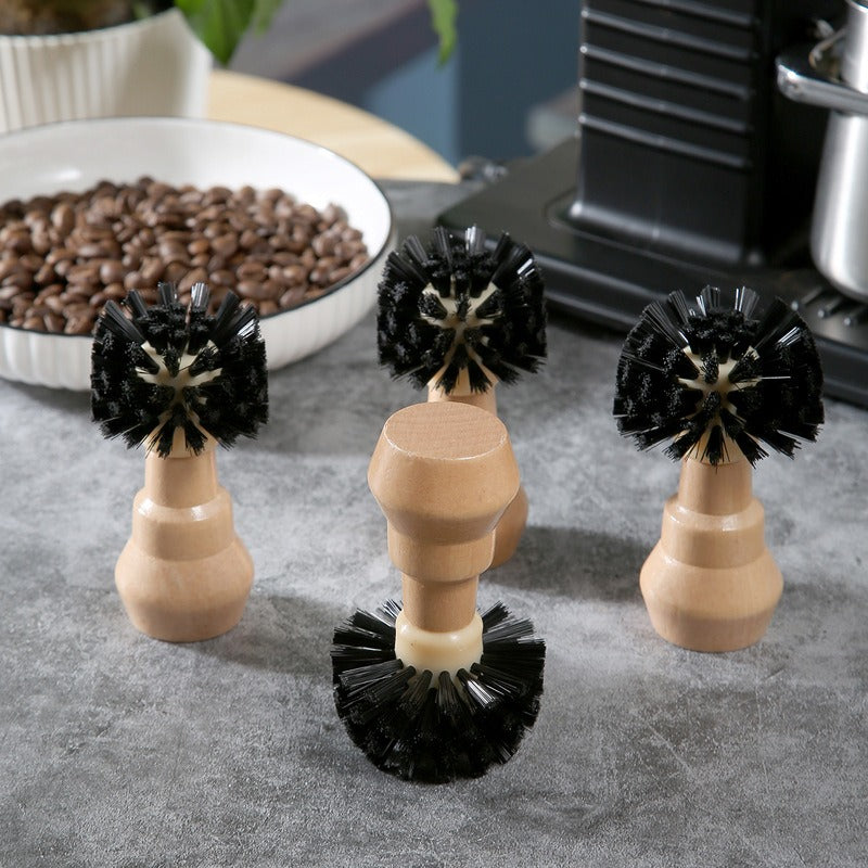 Coffee machine powder bowl cleaning brush Solid wood handle cleaning brush Coffee powder bowl brush cleaning brush - Korvel