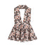 Elegant Strapless Top with Floral Print and Wide-Leg Pants Set - Korvel