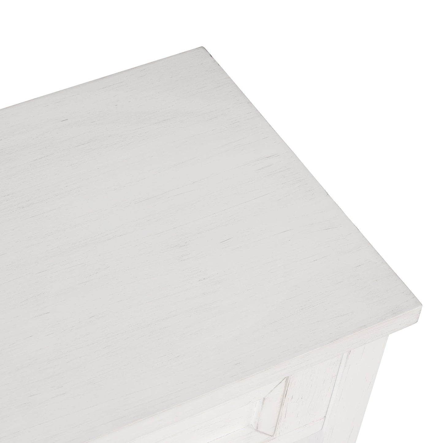 36'' Farmhouse Pine Wood Console Table Entry Sofa Table with 4 Drawers & 1 Storage Shelf (Antique White) - Korvel