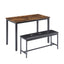 Dining Table Set Barstool Dining Table (with 2 PU Upholstered Benches) Industrial Style Dining Table and Chairs - Korvel