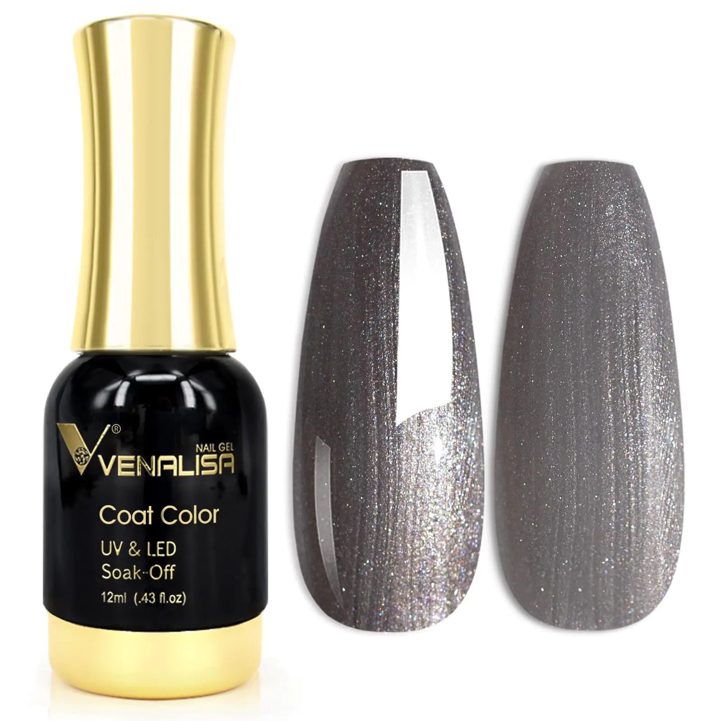 Vernis à ongles en gel gris métal VENALISA - Fini haute brillance