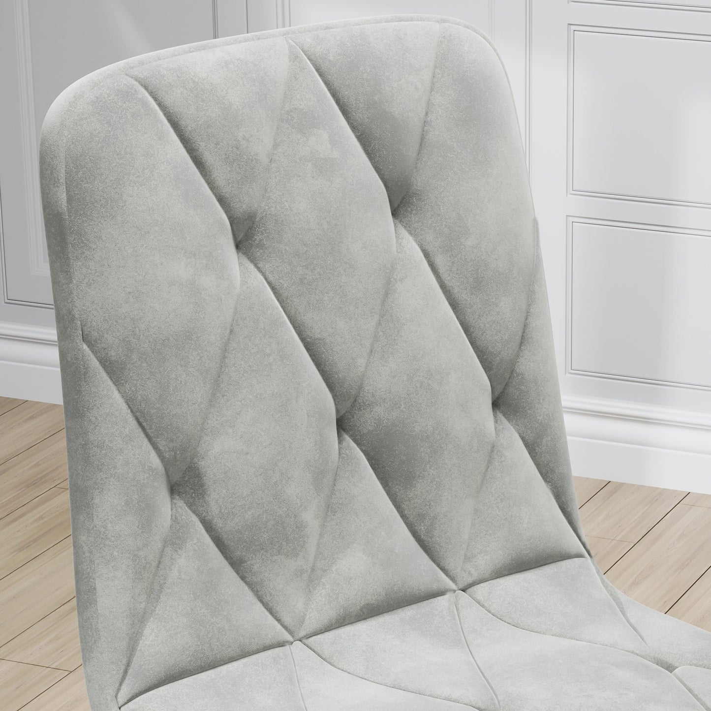 Dining Chairs Set of 4, Modern Kitchen Dining Room Chairs, Velvet Dining Chair Upholstered Cushion Seat and Sturdy Metal Legs - Korvel
