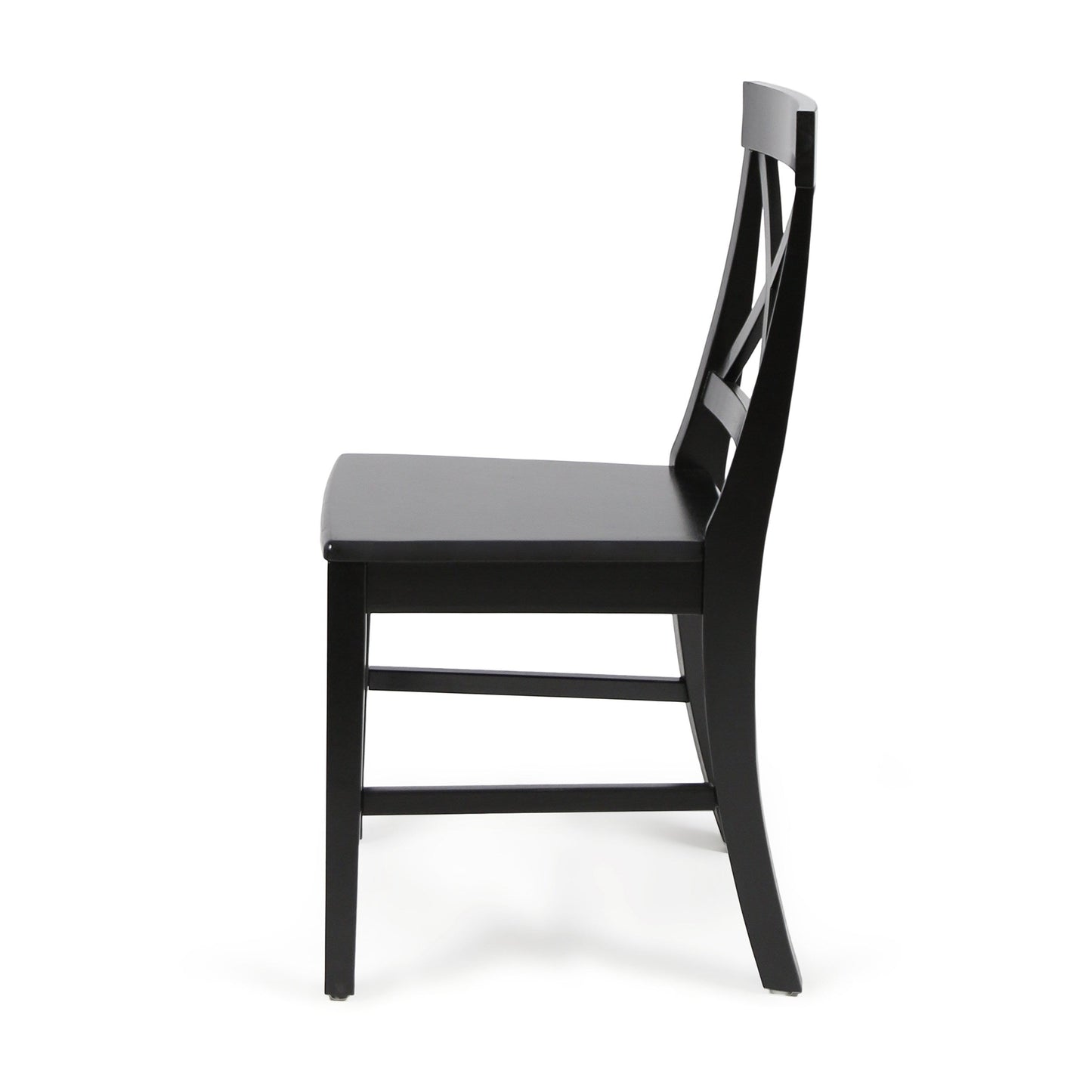 Chaises de salle à manger en bois d'acacia Roshan Farmhouse, noires (ensemble de 2)