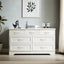 Modern 3 Drawer Bedroom Chest of Drawers with 7 Drawers Dresser Clothes Organizer -Metal Pulls White, 47.6″L x 15.7″W x 26.6″H - Korvel