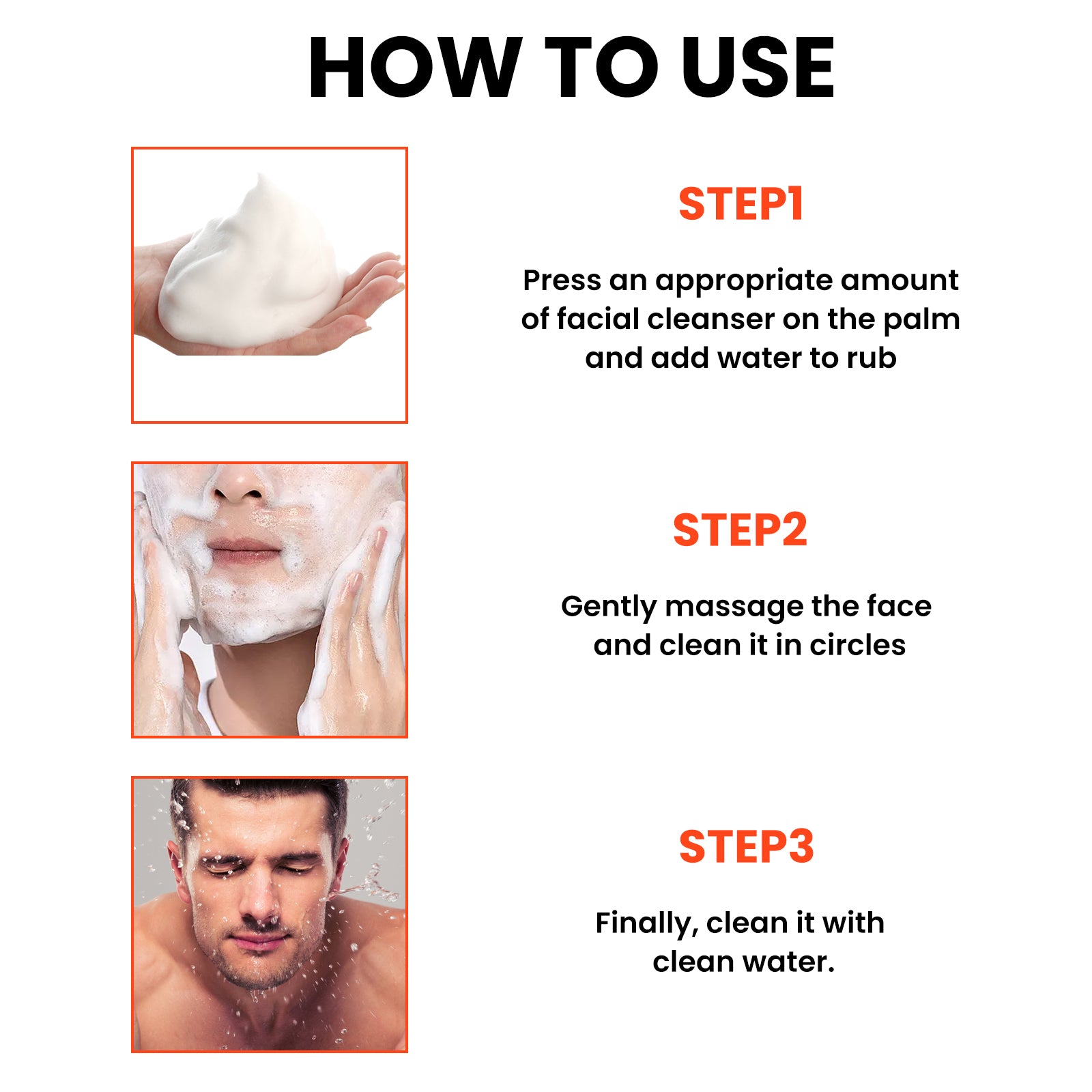 Men's Volcanic Face Wash, Acne Blackhead Face Deep Clean Pores And Oil Control - Korvel