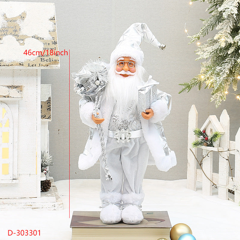 Christmas crafts 18 inch, wearing snow boots, backpack, standing, Santa Claus, dwarf - Korvel