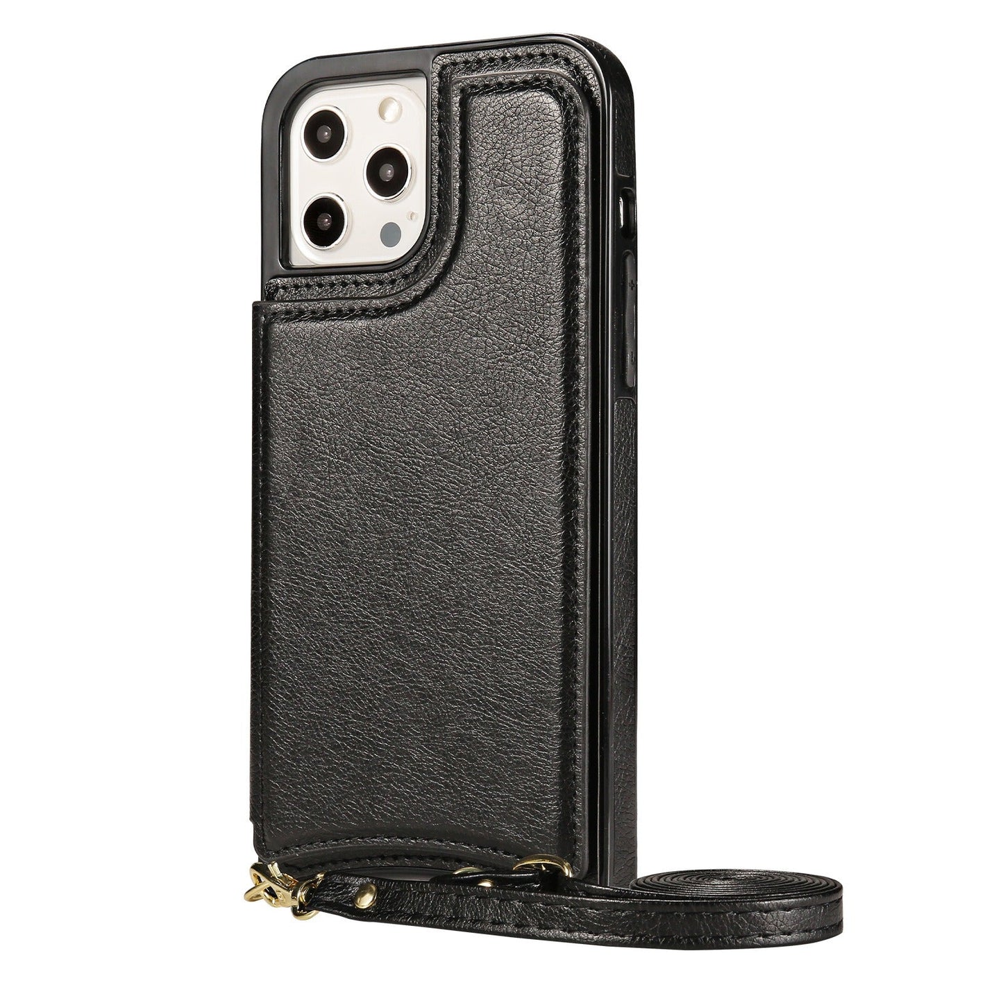 For iPhone 14 phone leather case Crazy Horse Apple 13 phone case Creative max skin insert card protective case - Korvel