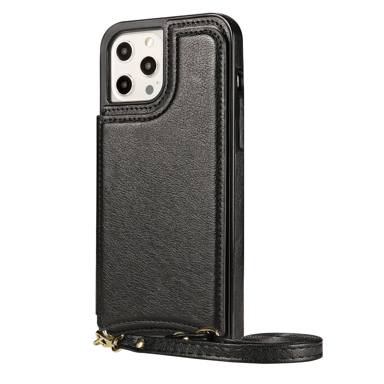 For iPhone 14 phone leather case Crazy Horse Apple 13 phone case Creative max skin insert card protective case - Korvel
