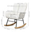 Silla mecedora de tela de terciopelo - Diseño moderno en blanco tapizado