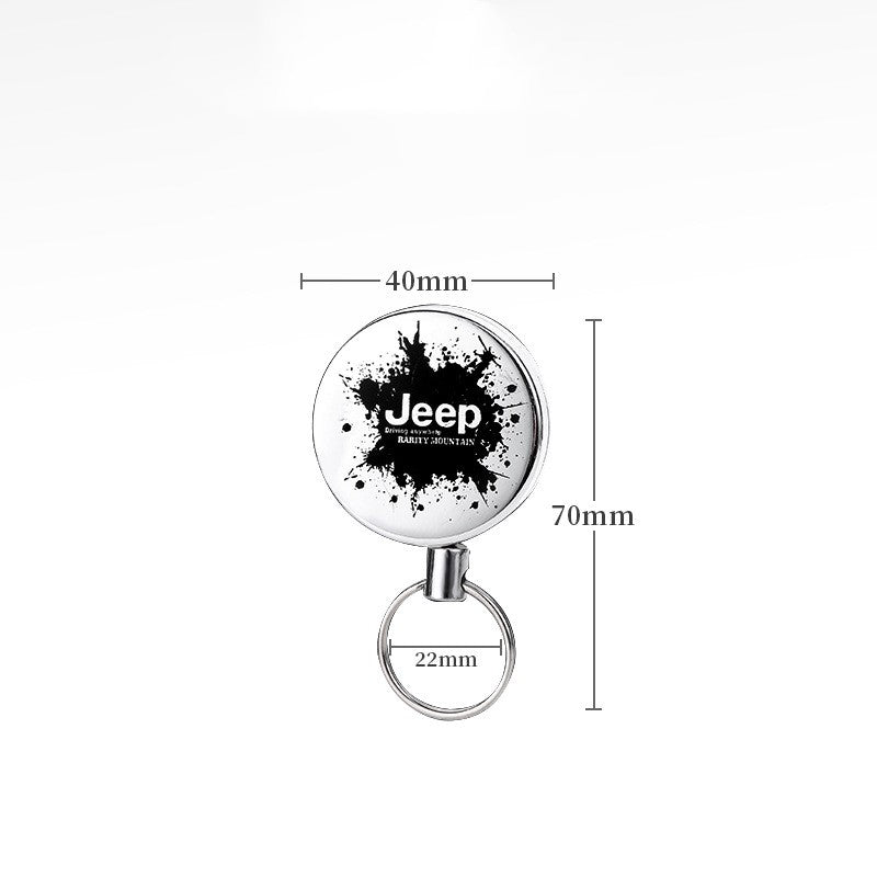 Outdoor equipment high elasticity telescopic steel wire rope keychain anti loss and anti-theft telescopic keychain - Korvel