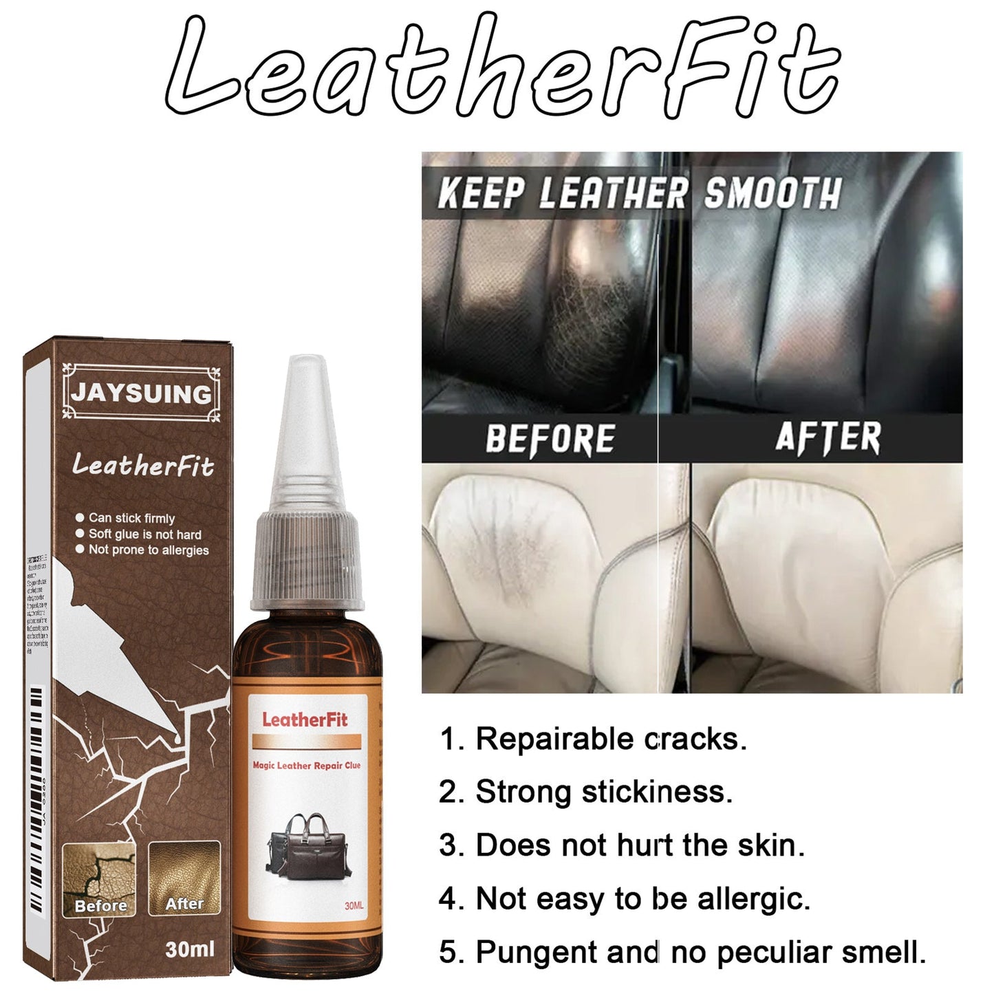 Leatherfit, Leather Reconditioning Agent To Repair The Car Sofa Leather Bag Leather Cracks - Korvel