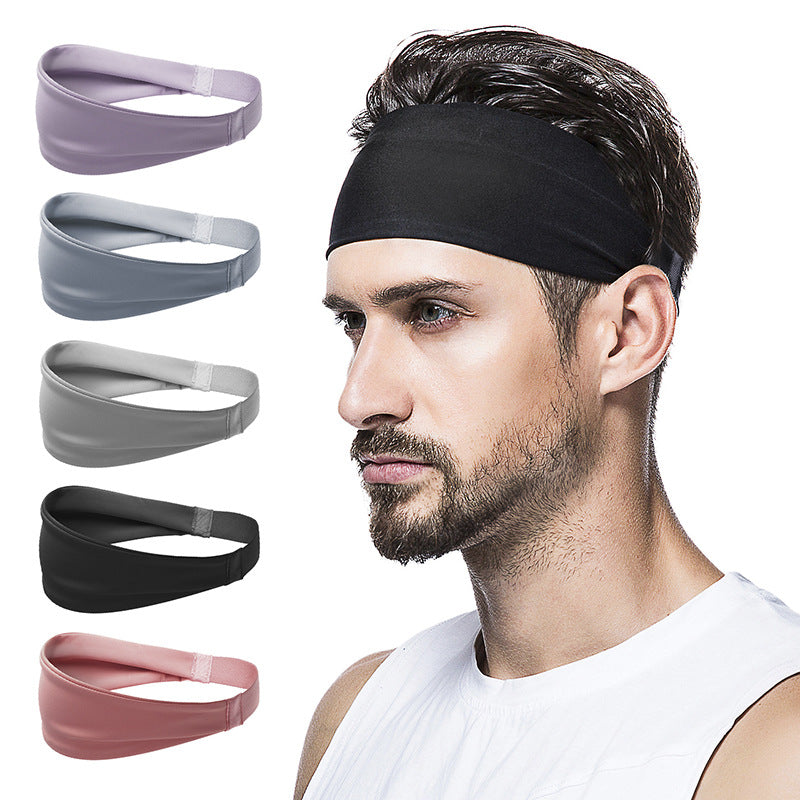 Headbands for sports, hairbands for basketball, outdoor cycling, men's and women's anti sweating, aerobic fitness, yoga, widened sweat absorbing headscarf - Korvel