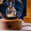 Luminous crystal ball with carved Jesus solid wood base for home decoration - Korvel