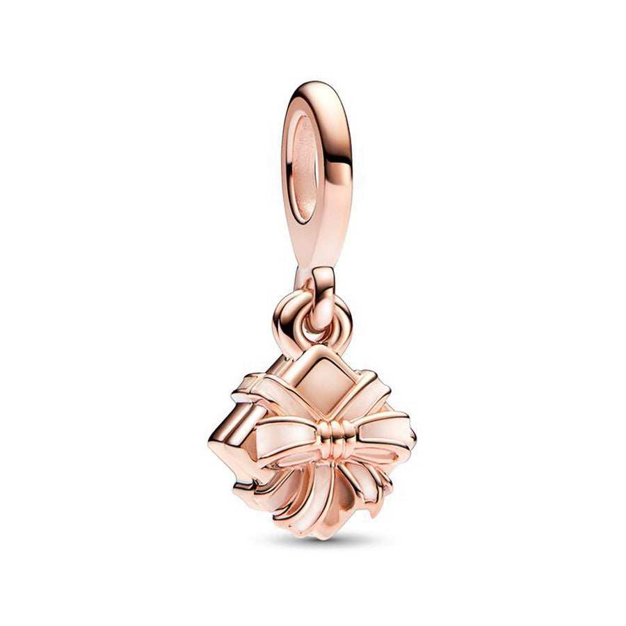 Pan Jiazhu Rose Gold Openable Birthday Gift Box Pendant Bow Ribbon Cute Gift Accessories - Korvel