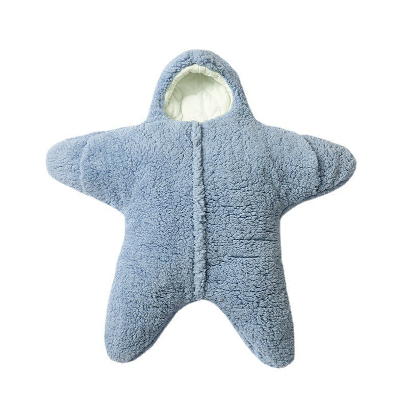 Plush Starfish Lamb Split Leg Baby Sleeping Bag