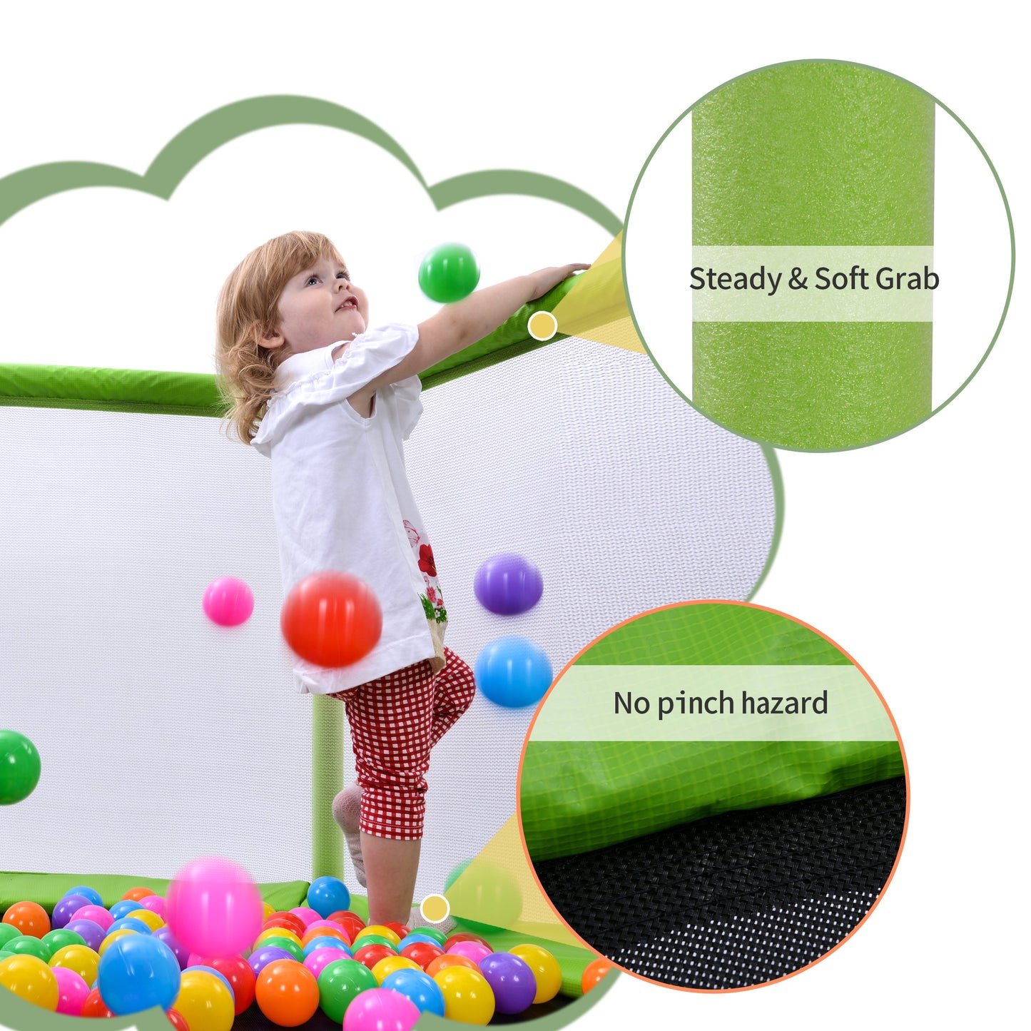 Trampolín para Niños de 55'' con Red de Seguridad - Diversión Interior/Exterior