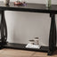 48-Inch Rustic Vintage Console Table --- Farmhouse Style Entryway Table with Open Shelf and Sturdy Construction (Black) - Korvel