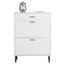 Independent shoe rack storage box with drawers and metal legs, modern shoe cabinet with 2 flippable drawers - Korvel